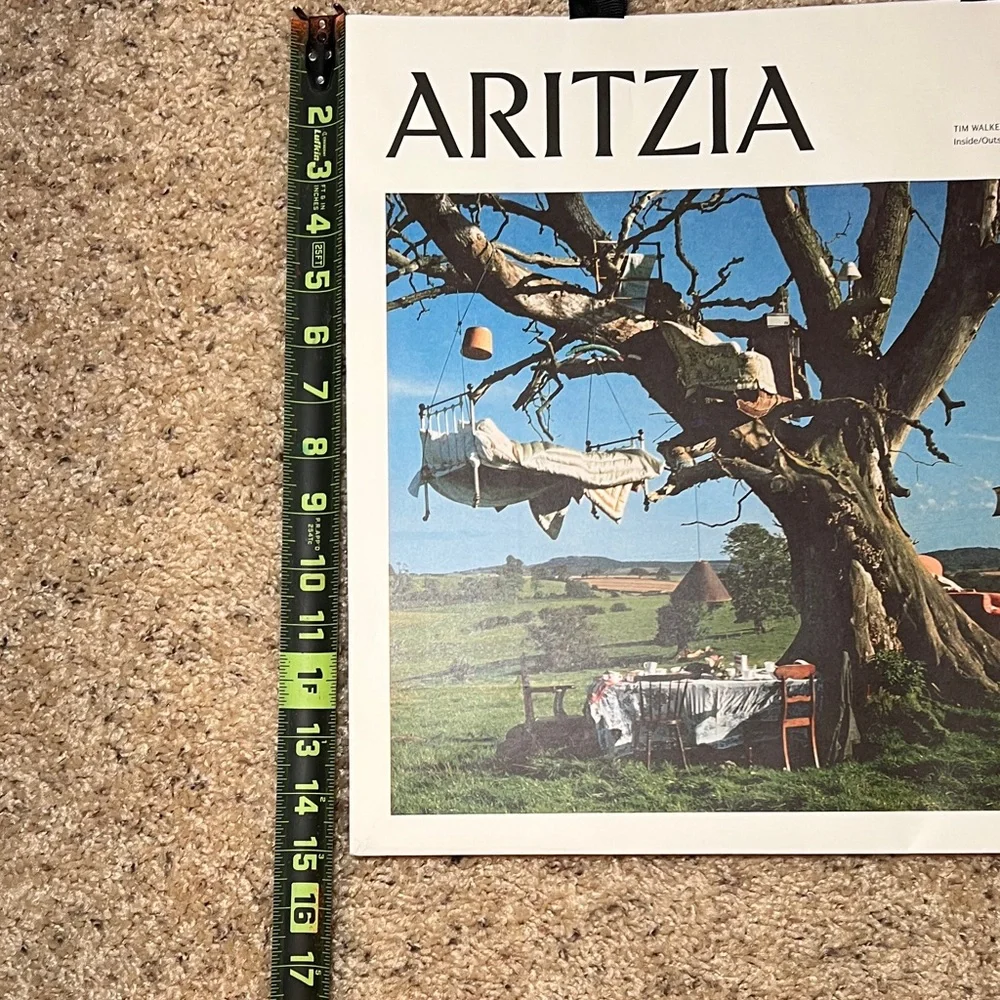 Aritzia Scenic Print Shopping Bags with Black Handles - quantity 2, large size